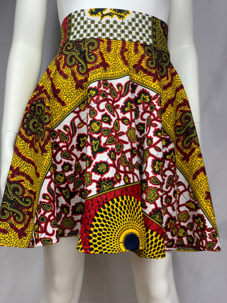 African Print High Waisted Skirt