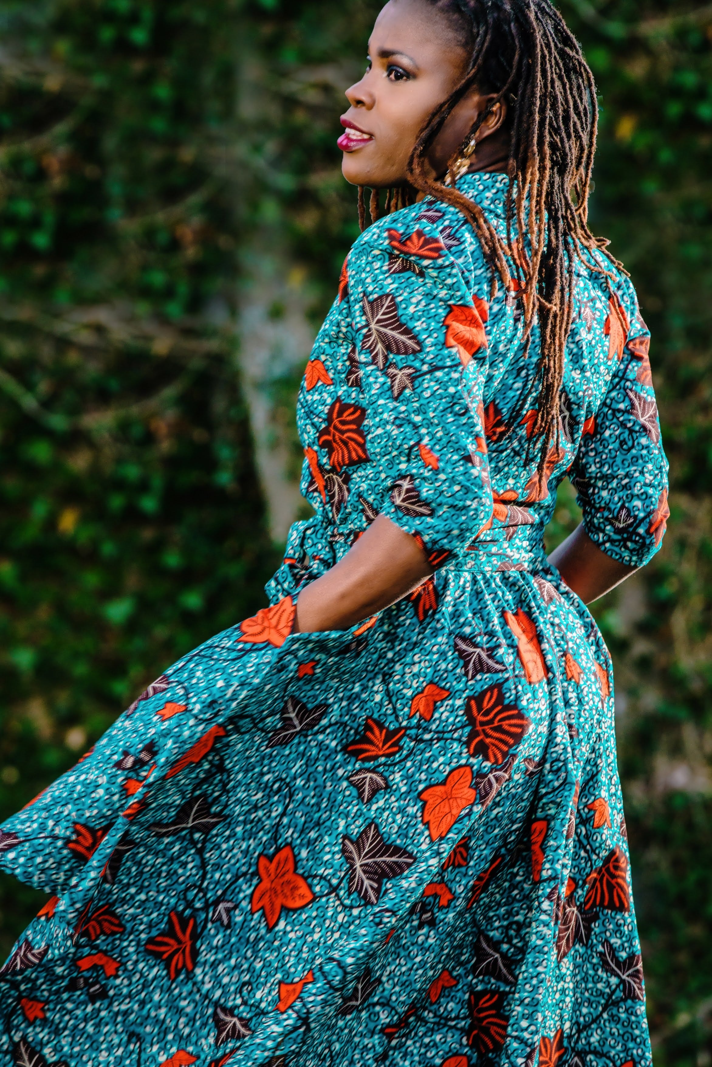 African print wrap on sale dress